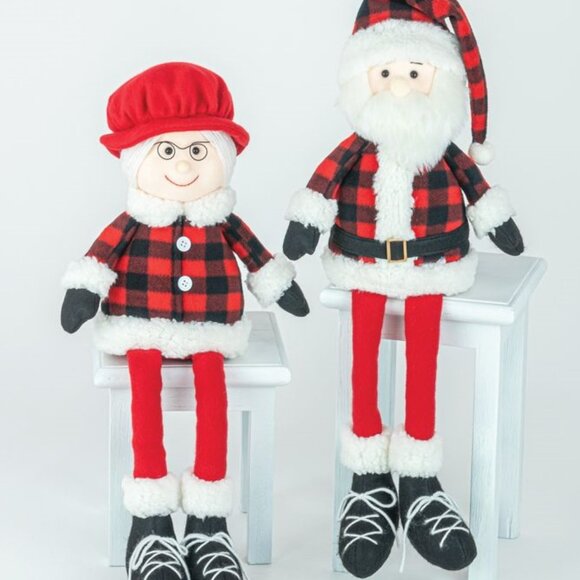 Santa and Mrs Claus Dangle Leg Set - Picture 2 of 2